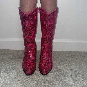 Pink Sequin Women's Boots